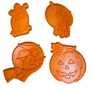 Vintage 1987 Wilton Halloween Cookie Cutters Set w/ Recipe Card Unused